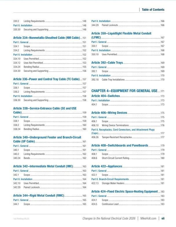 2026 Mike Holt's Changes to the National Electrical Code Textbook