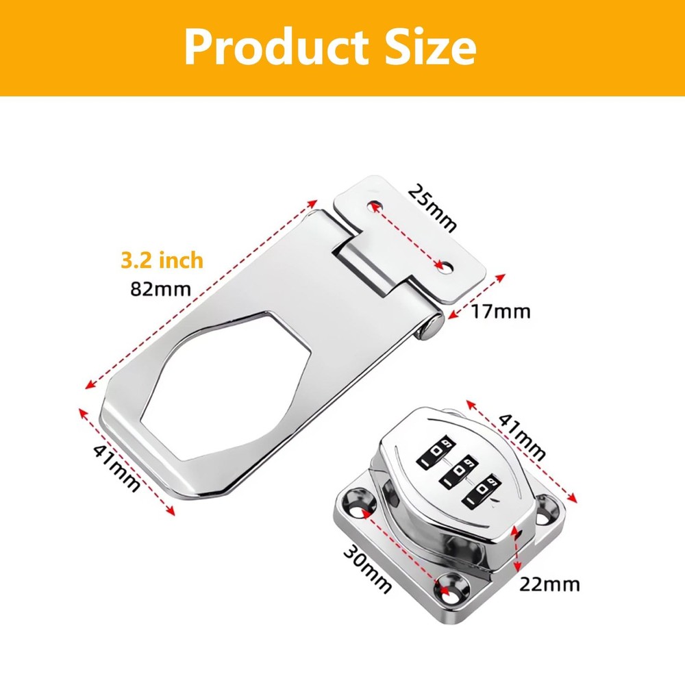 3 Digit Keyless Cupboard Locks 3 Heavy Duty Kitchen Cabinet Locks with Combin...
