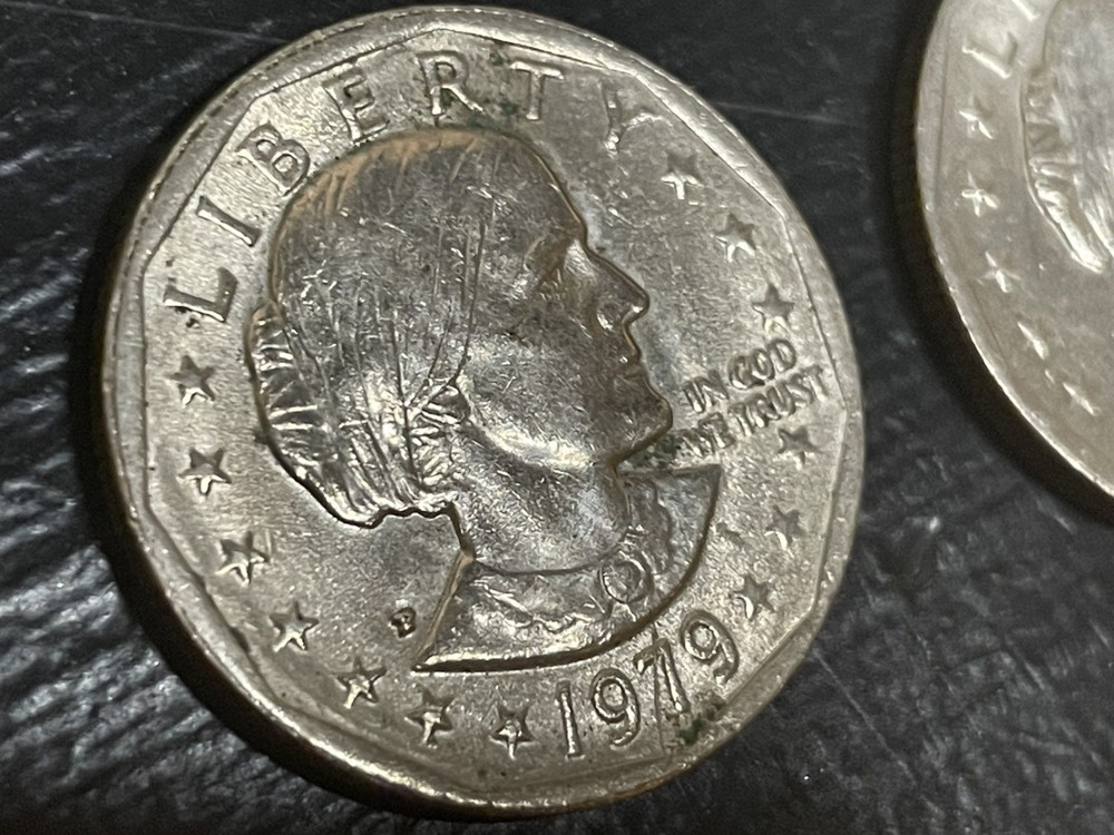 Two 1979-P Susan B. Anthony dollar coins