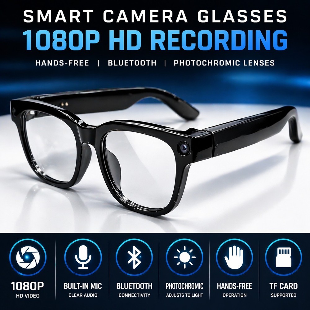 AI Smart Glasses 1080P Camera Bluetooth Translation Tech