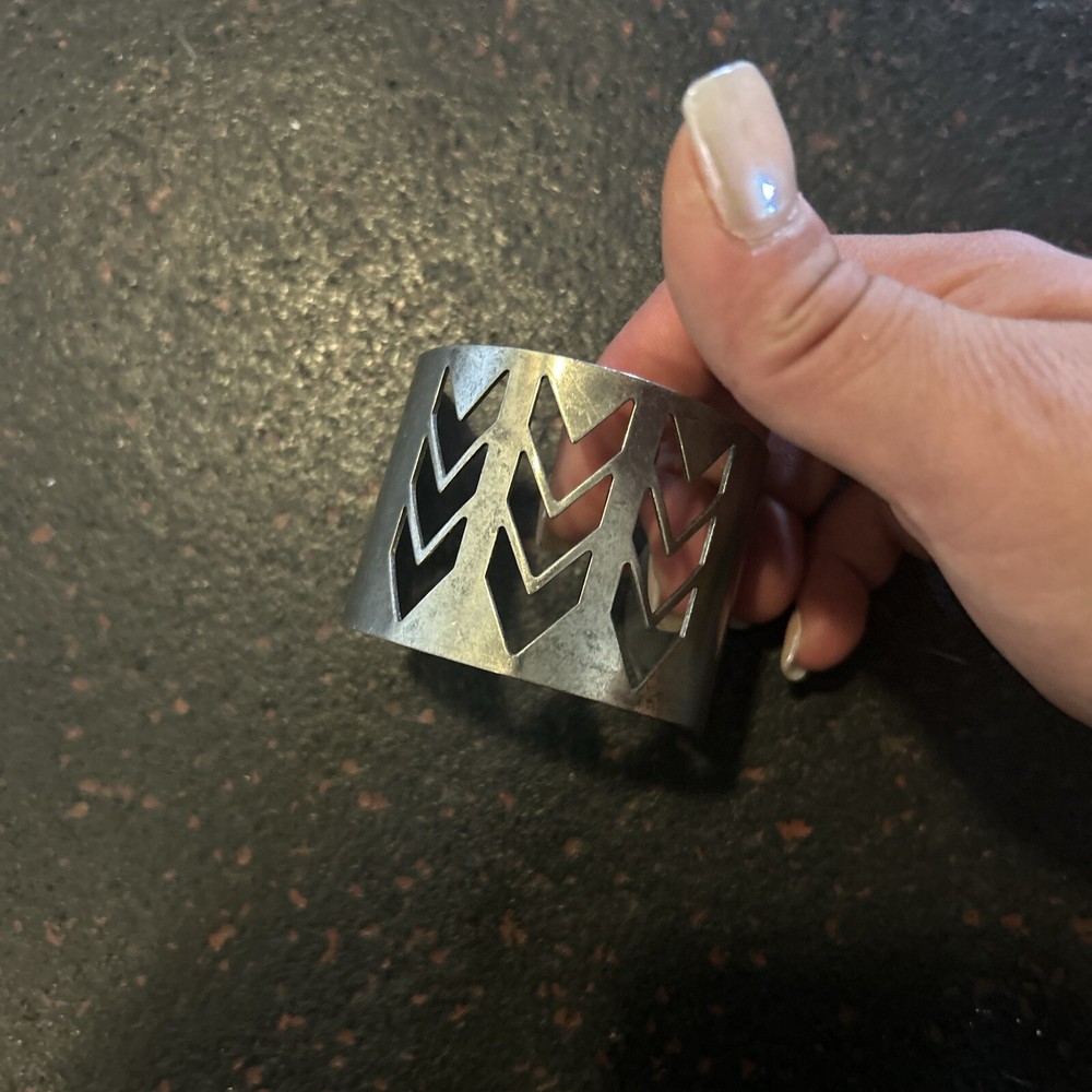 Vintage Silver Cut Out Cuff Adjustable