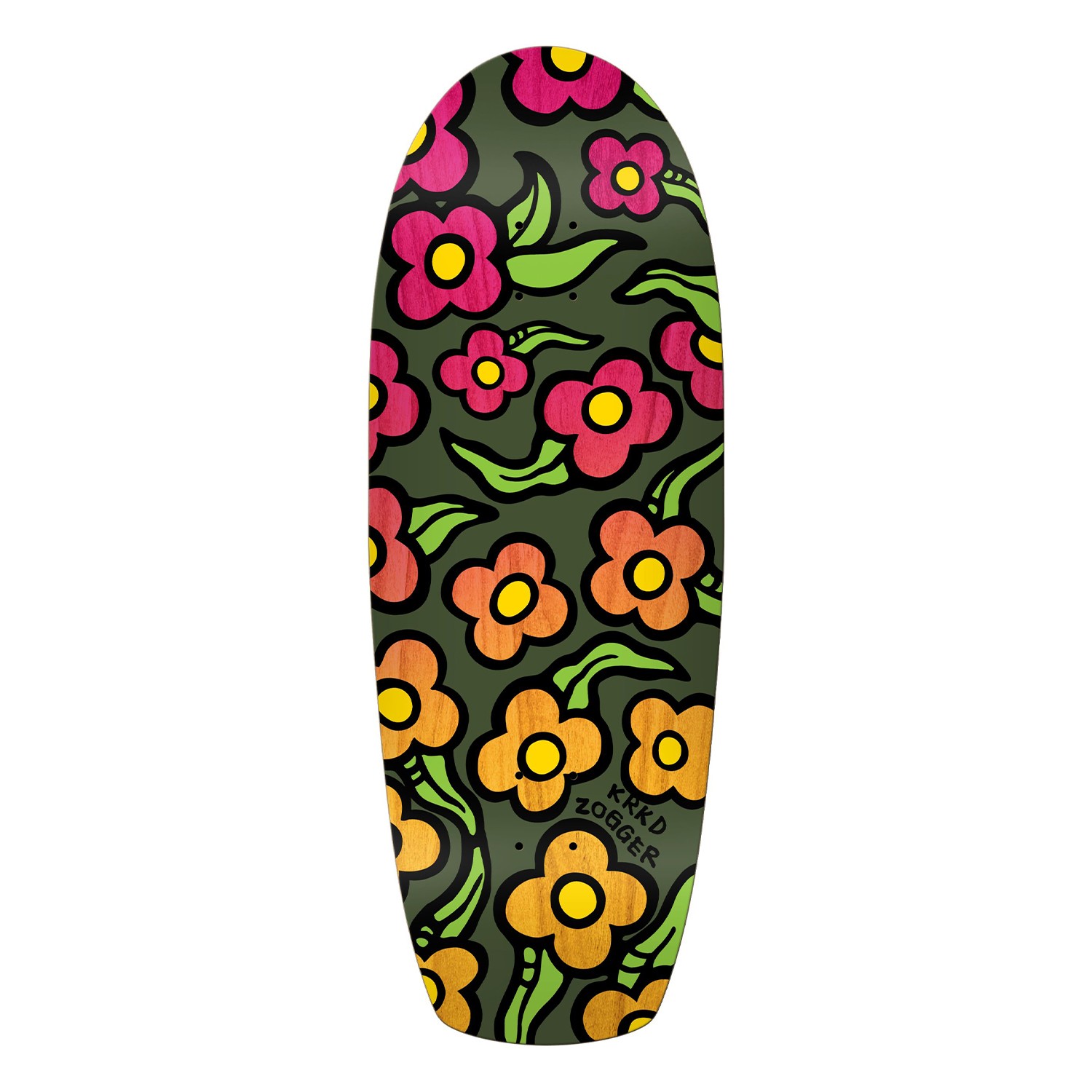 Krooked Skateboard Assembly Zip Zogger Wildstyle Flowers 10.75" x 30" Complete