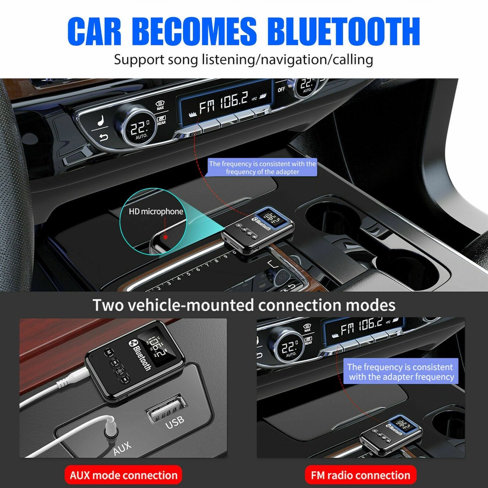 Bluetooth 5.0 Transmitter Receiver 2 in 1 Wireless Audio Adapter TF Card Reader