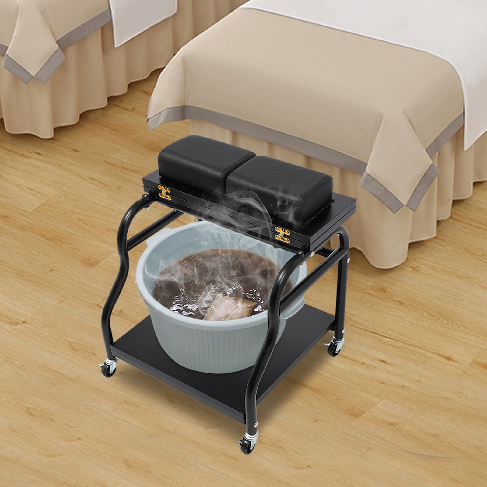 Portable Esthetician Trolley Cart, Trolley Cart with Wheels, Foot Bath Cart