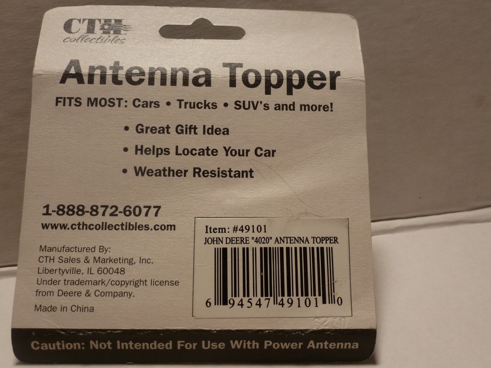 John Deere Tractor Antenna Topper- Package Damaged