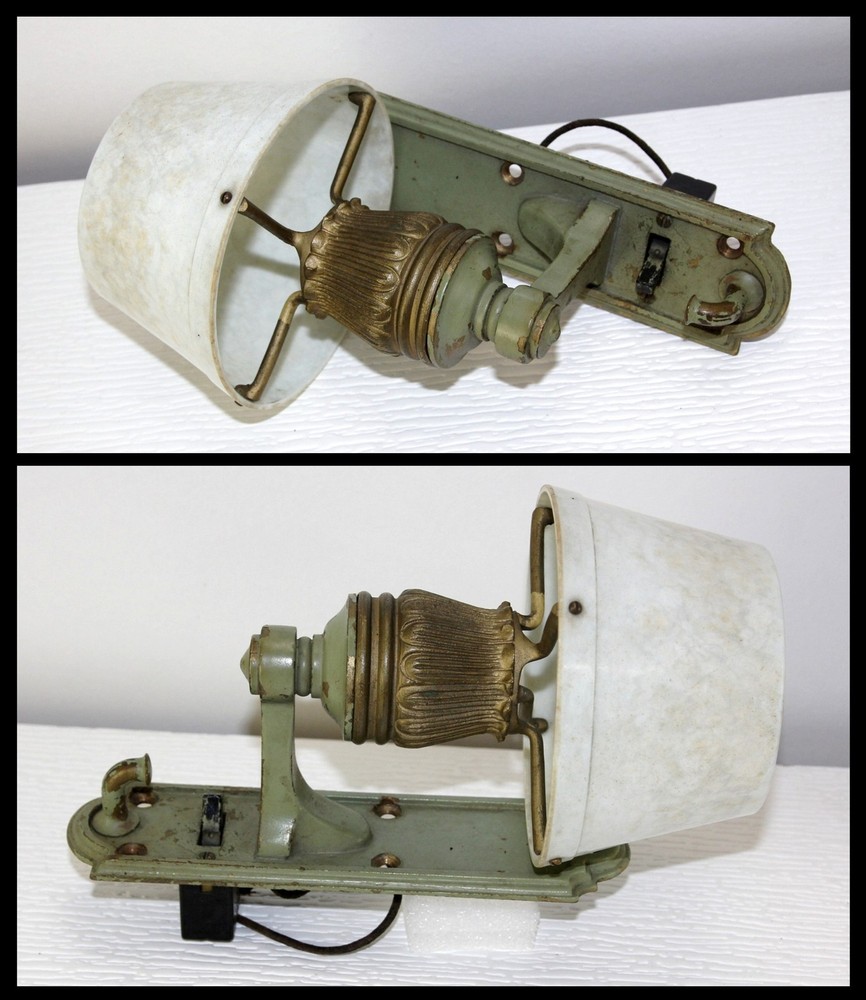 1920 Brass Neoclassical Pullman Sleeper Passenger Railroad Car Wall Sconce Light