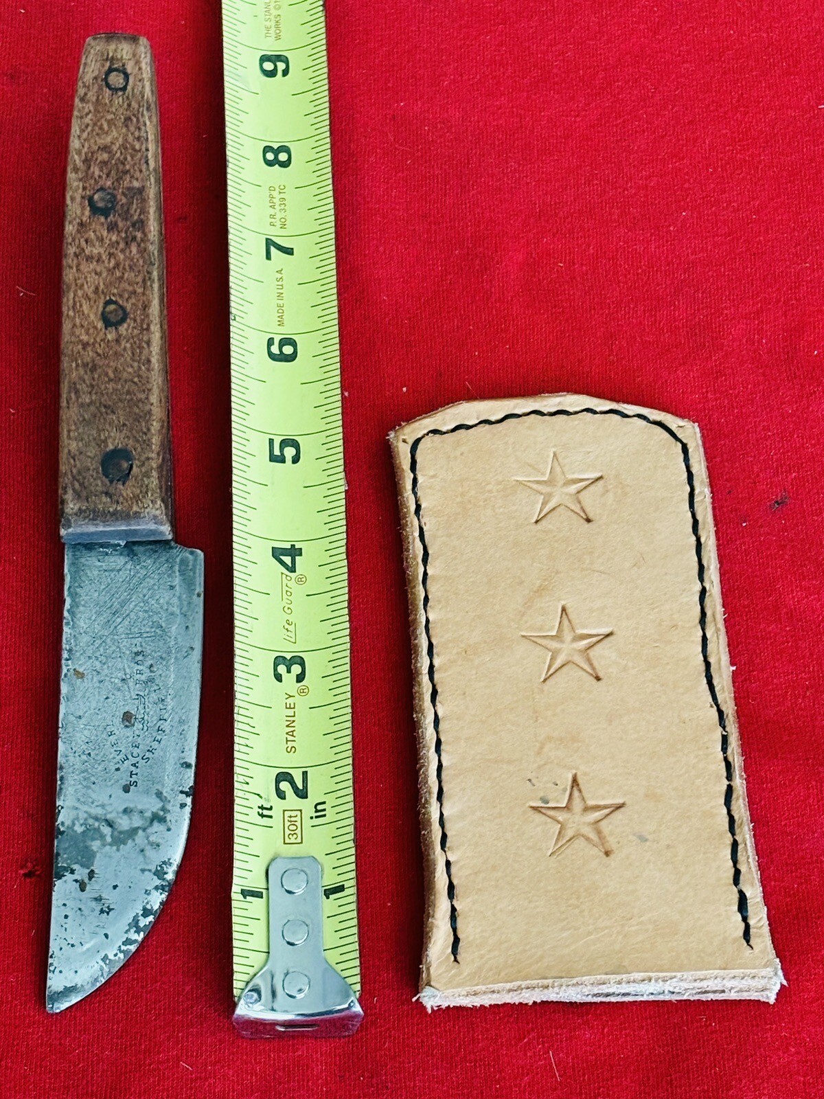 STACEY BROTHERS - CIVIL WAR ERA SHEFFIELD 1800’S - CUT DOWN KNIFE - ANTIQUE