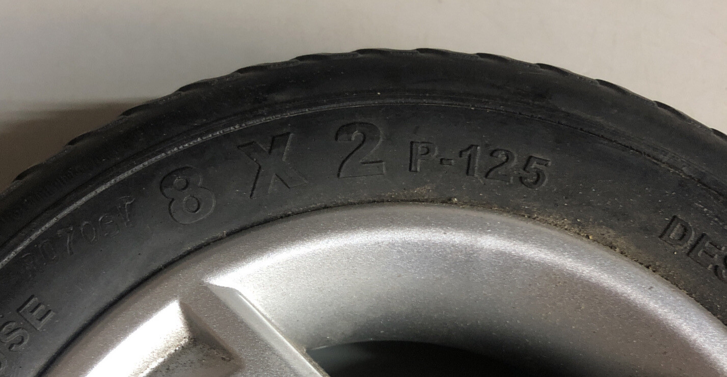 TWO GoGo Front 4 Wheeler Wheel 8x2 P125 tires silver rim black tire sc54 sc54hd