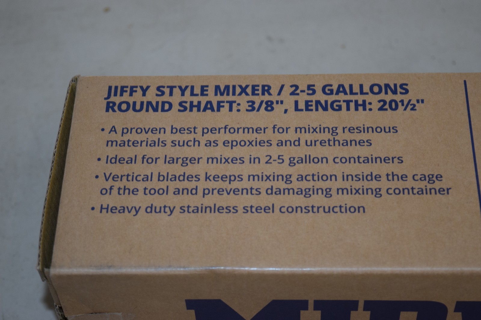 Midwest Rake Jiffy Style Mixer 2-5 Gallon 3/8" Shaft 20.5" Length 47434