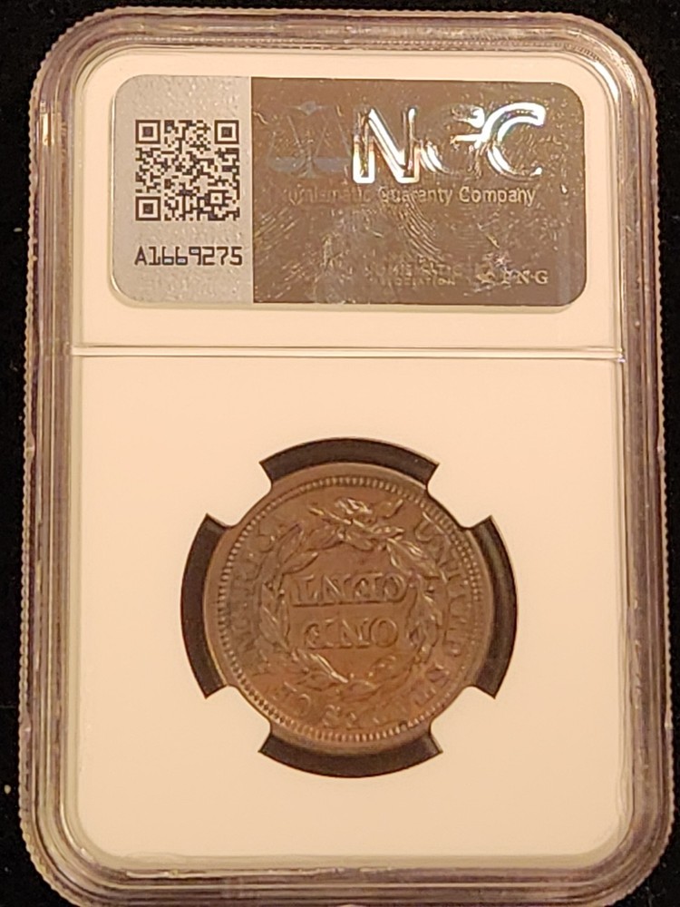 1846 Small Date Large Cent – NGC UNC Details