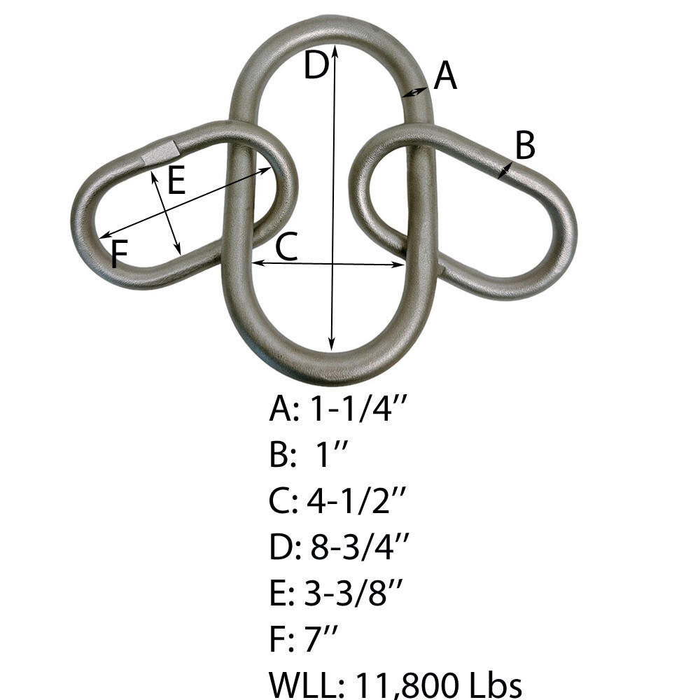 1-1/4" Drop Forged 2Leg Master Link Masterlink Non Magnetic Stainless Steel T316