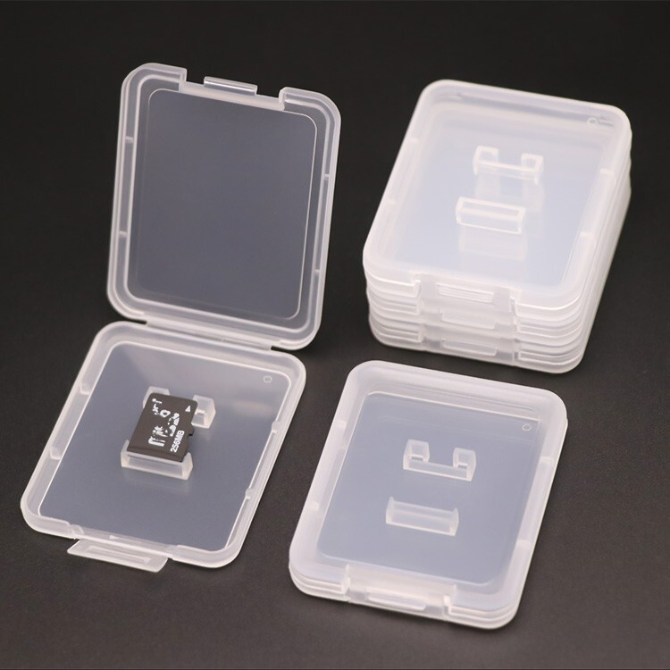 5pcs Portable Clear Micro SD Card Holder Plastic Memory Card Case Mini Box