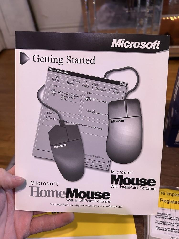 vintage microsoft serial mouse Box, Papers And Software Only NO MOUSE DOS WIN 95