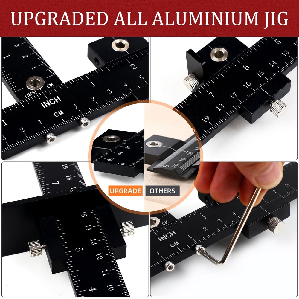 Cabinet Hardware Jig, Cabinet Handle Template Jig Tool Adjustable Drill Guide...