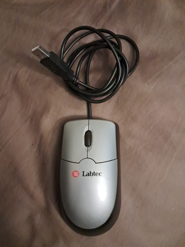 Labtec Mouse USB Connector, Scroll Wheel, Black and Silver USED