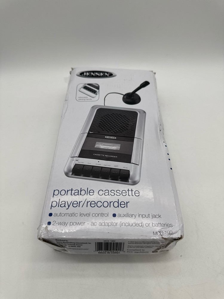 Jensen Cassette Player Recorder MCR-100 Silver