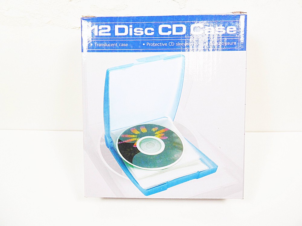 Cd Case Holder 12 Cds Storage Organizer Wallet Plastic Cases Red Snap Closure