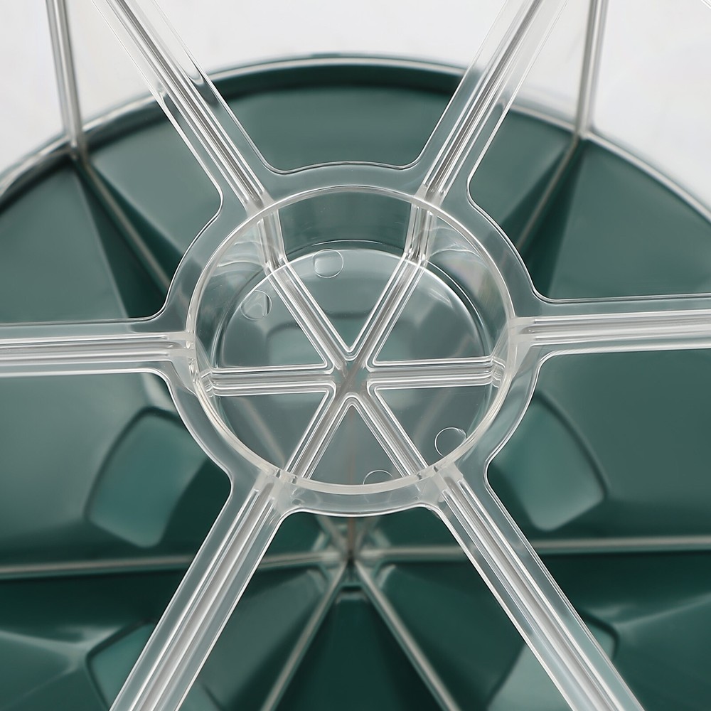 Rice Storage Container with 6 Compartments, Rotatable Dispenser for Grains