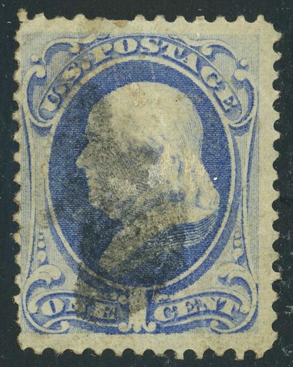 USA #145 Benjamin Franklin 1c Postage Stamp 1870 A44 Used