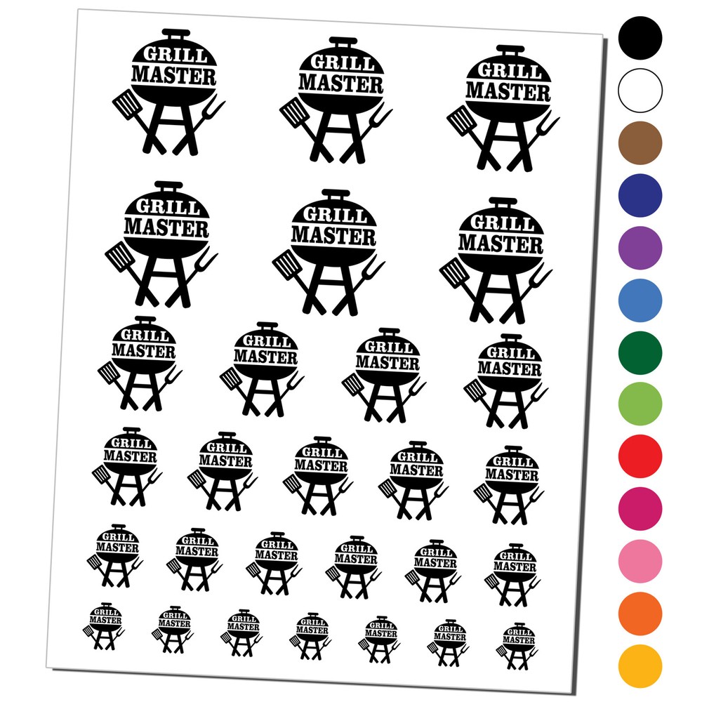 Grill Master Grilling BBQ Temporary Tattoo Water Resistant Set