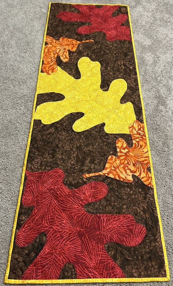 Handmade Quilted Table Runner/Topper ~ 14" x 42 1/2"~ Fall Leaves