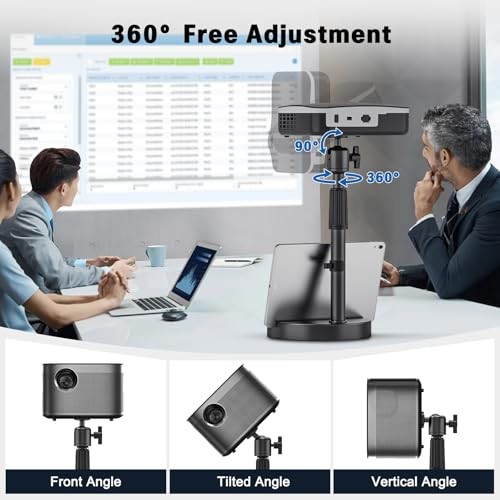 Desktop Projector Stand Table, 11" - 17.7" Extendable Height Stand with Heavy