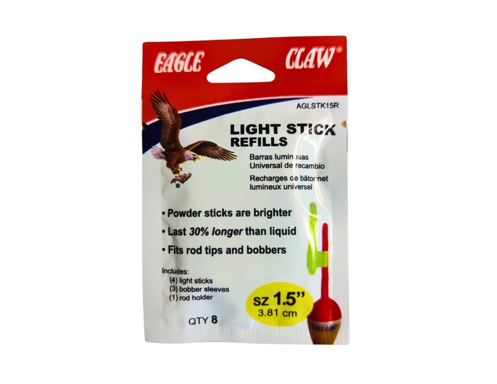 Eagle Claw Light Stick Refills 1.5" Quantity 8 AGLSTK15R