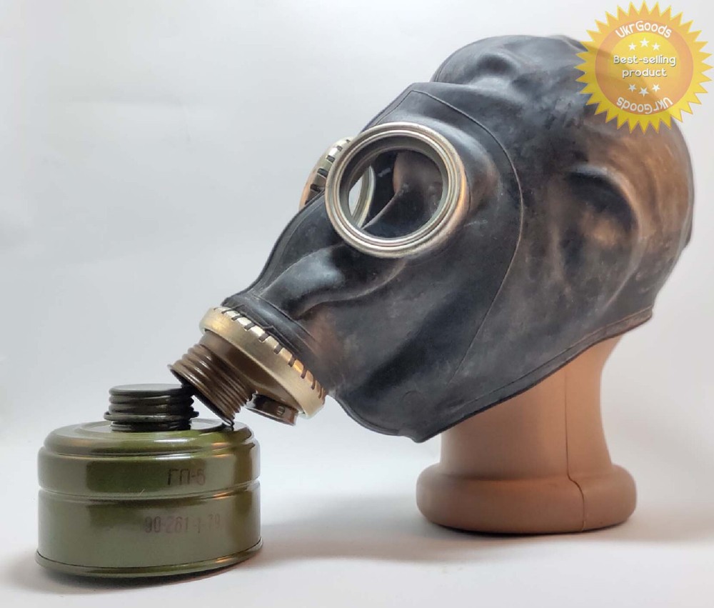 Black Gas mask GP-5 + Filter Size-2 Medium Soviet USSR Authentic New Cosplay