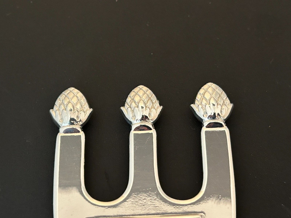 SHEFFIELD SILVER PLATED PINECONE TIPPED TRIDENT BOOK MARK - MADE IN ITALY -