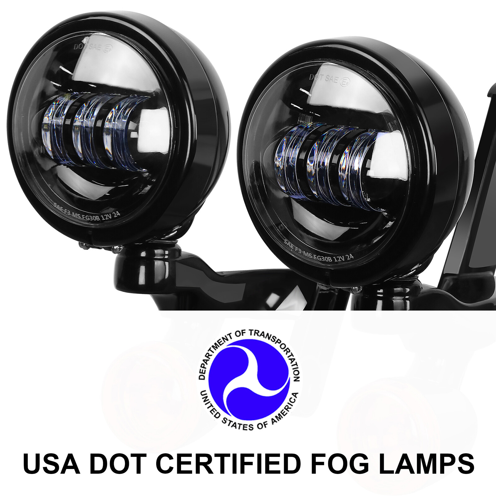 4.5" LED Auxiliary fog Light for Harley Touring street electra glide 06-up