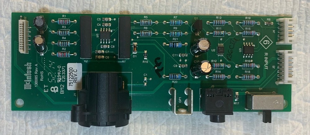 McIntosh XLR 3.5mm control PCB P# 75122500 used