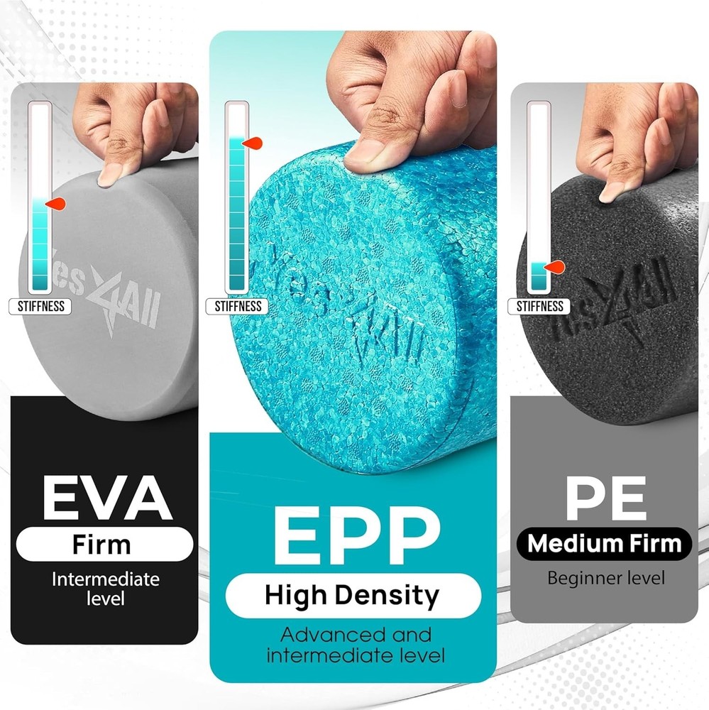 High-Density EPP Round Back Roller Foam, Exercise Foam Roller for Yoga, Pilat...