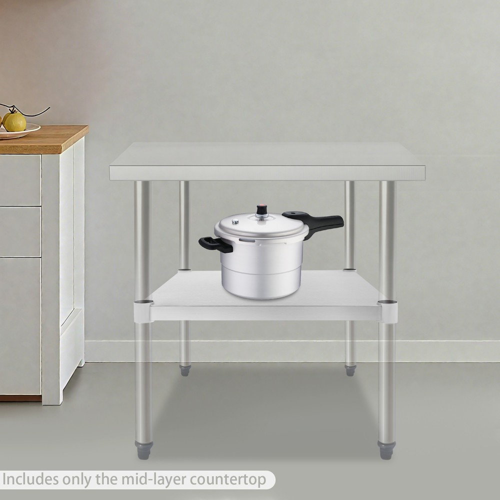 Stainless Steel Table Adjustable Lower Shelf Under Shelf For Work Tables ﻿100kg