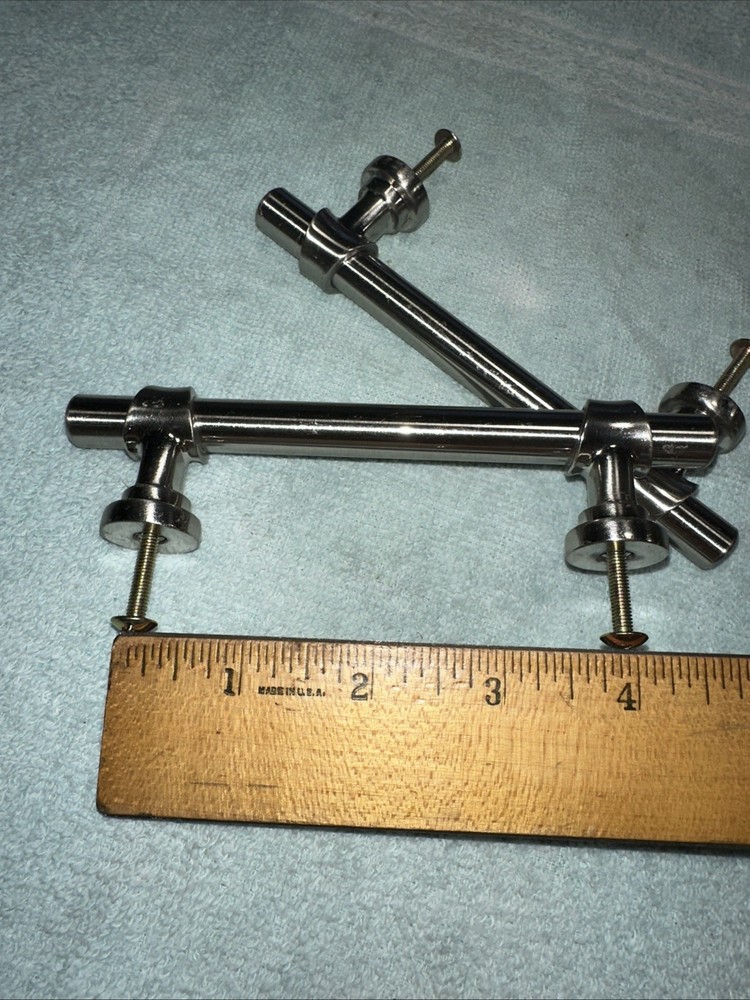 2 Vintage Chrome Drawer Pulls High Quality Pulls Elegant Look
