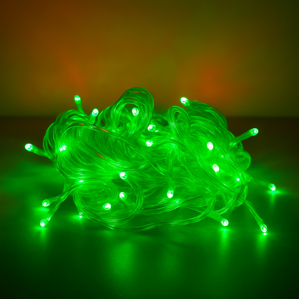 Elegani 100 LED String Lights with Flexible Clear Wire – 33ft, Green