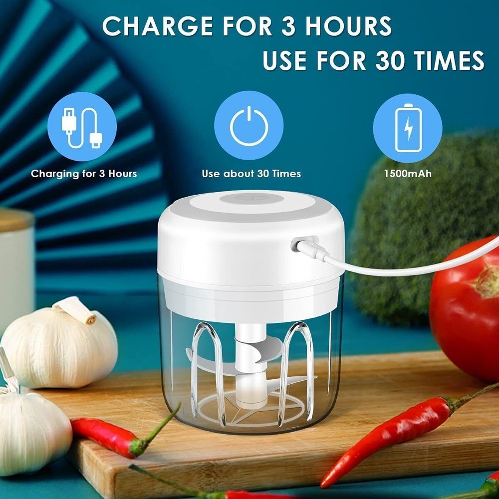 Mini Food Processor, Vegetable Garlic Chopper, USB Meat Grinder, Rechargeable US