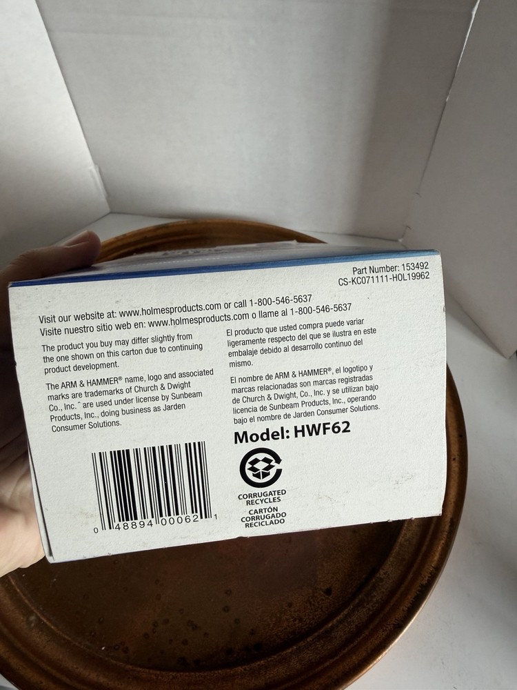 Holmes HWF62 Replacement Humidifier Filter Arm & Hammer Antimicrobial Treated