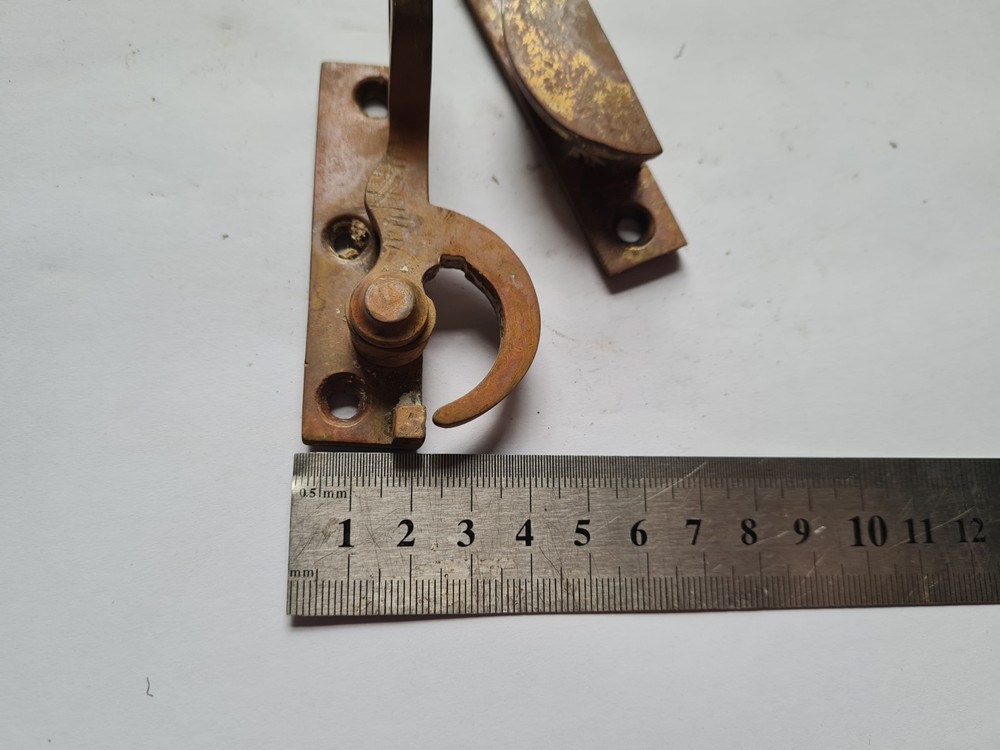 Old Vintage Brass Sash Window Lock