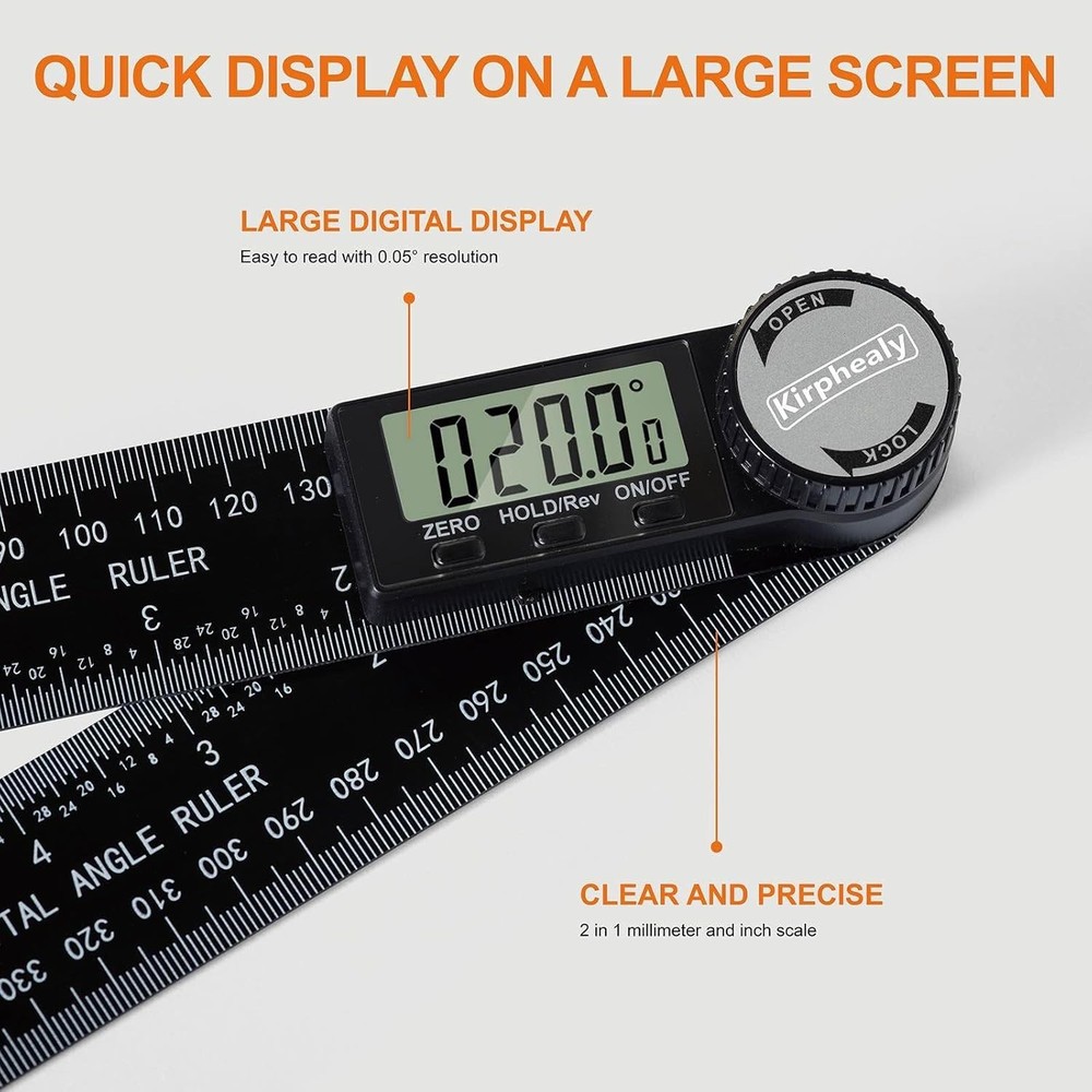Digital Angle Finder Protractor 7 Inch 200mm Angle Gauge Measuring Tool for C...