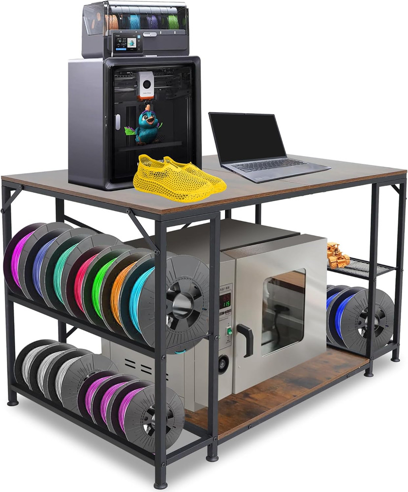 Upgraded 3D Printer Stand, Large 3D Printer Filament Storage Rack for Home Offic