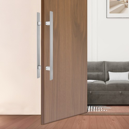 Stainless Steel Double Sided Push Pull Door Handle, H-shaped Door Pull Handle