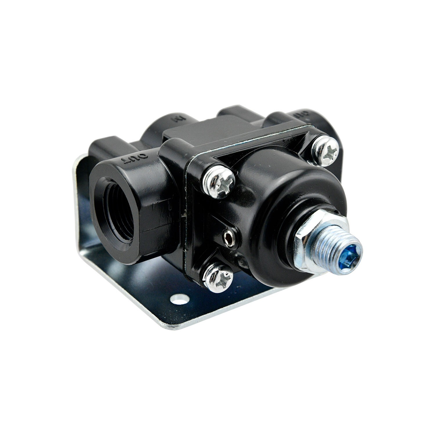 Black Adjustable Fuel Pressure Regulator, 5-9 PSI, 3/8" NPT Inlet & Outlet