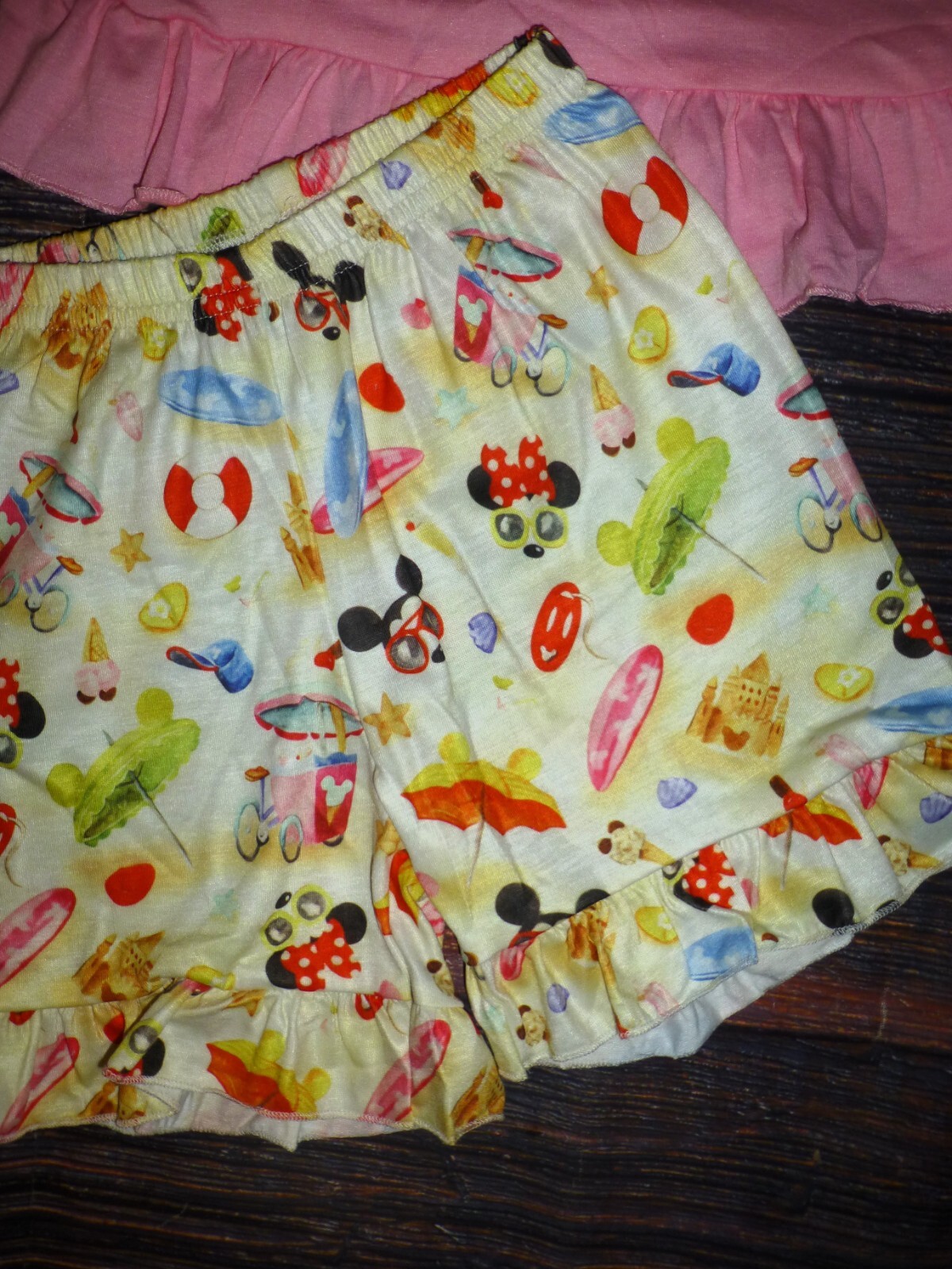 NEW Boutique Minnie Mouse Tropical Beach Girls Shorts Outfit