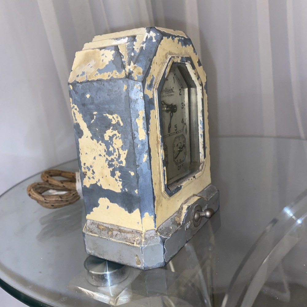 Antique 1920 HOTPOINT JEWELED AUTOMATIC RANGE TIMER WIND UP LUX CLOCK Read