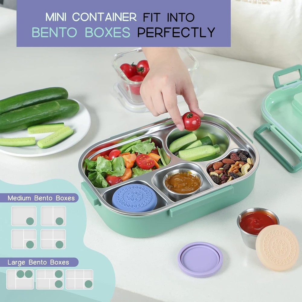 [8 Pack] Salad Dressing Container To Go, 2.4oz Small small, mixed color