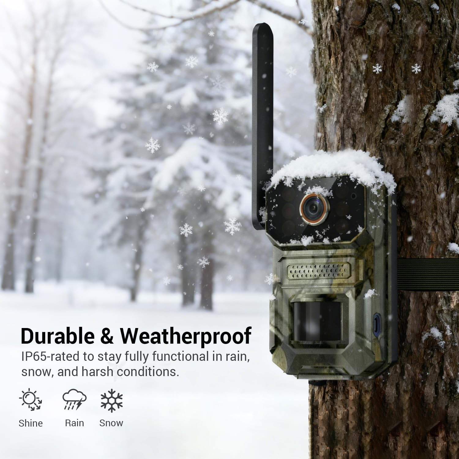 4G LTE Cellular Trail Camera with Solar Panel, 1080P Full HD Game Cameras, Live