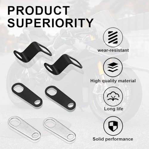 2PCS Rear Turn Signals Brackets, Motorcycle Mounting Bracket, L Black/Bend