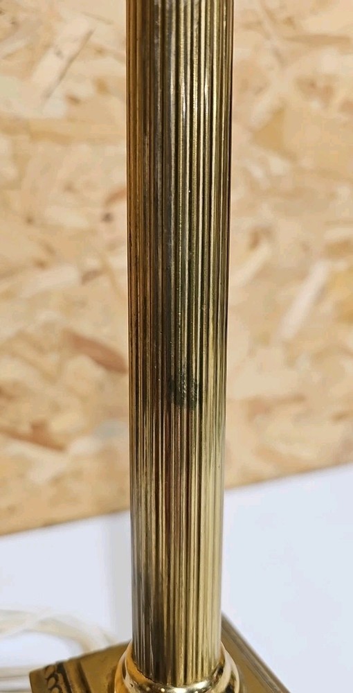Vintage Brass Corinthian Column Table Lamp Fair Condition Working