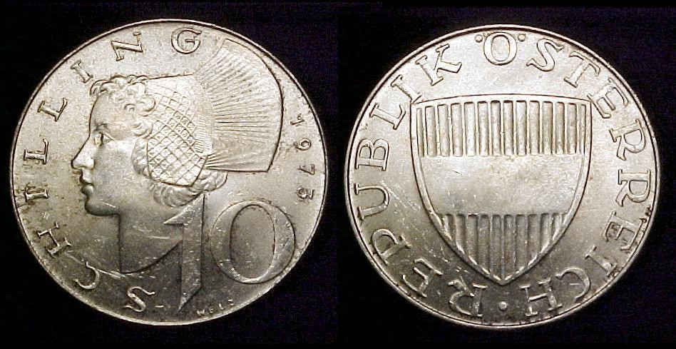 AUSTRIA 1973 10 Schilling BU