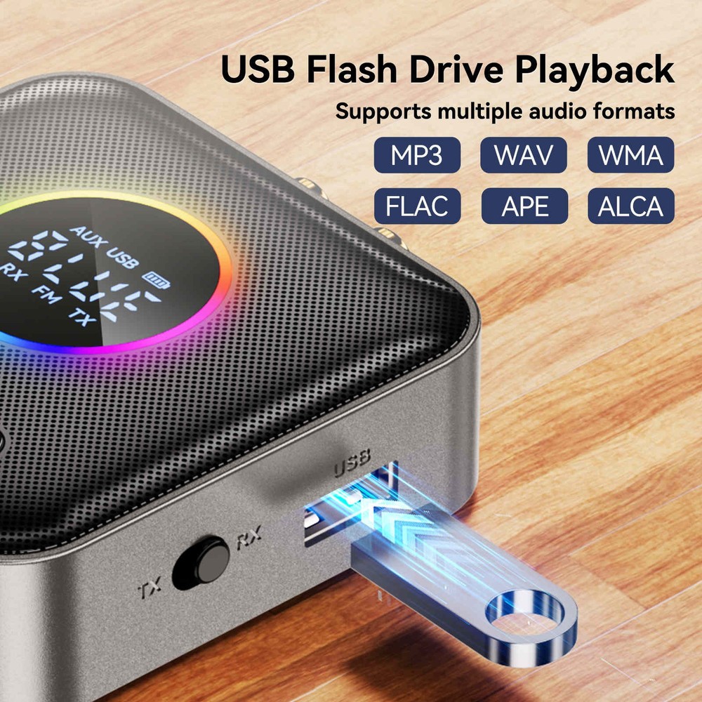 Bluetooth 5.4 Transmitter Receiver 3 IN 1 Wireless Audio 3.5mm Jack Aux Adapter
